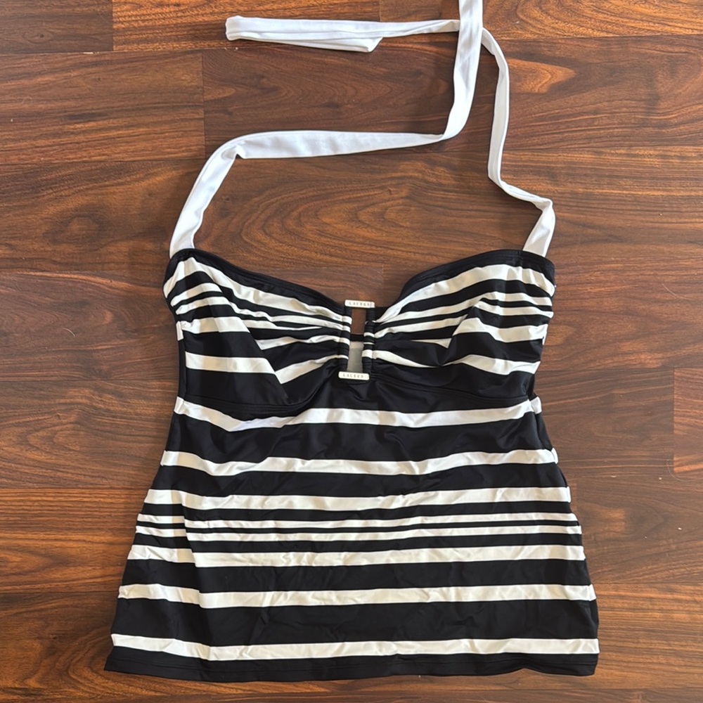 Ralph Lauren Black and White Swim Top